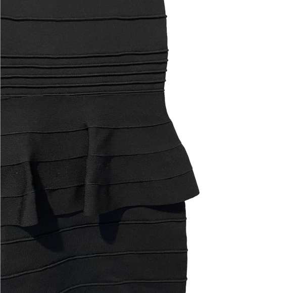 Black Body Con Peplum Dress Size Small - Picture 6 of 7